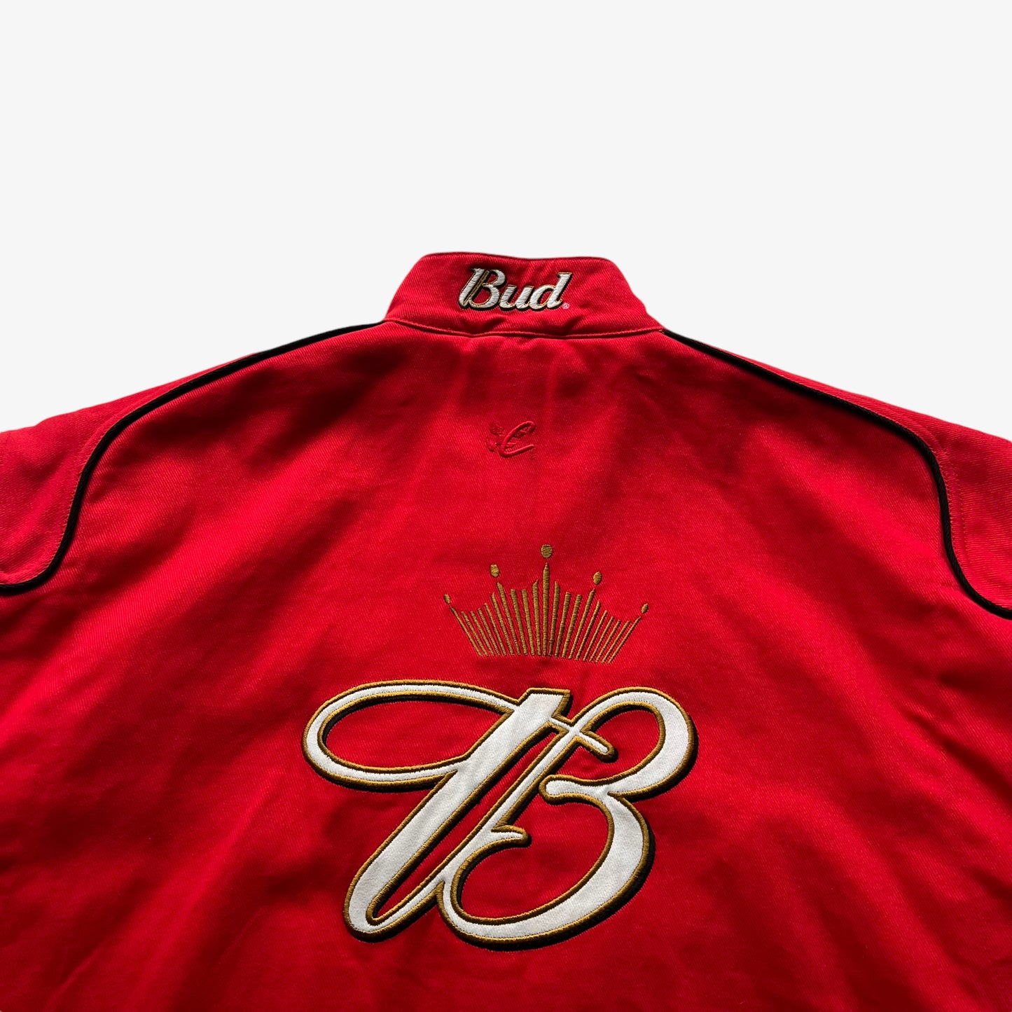 Vintage Y2K Mens Chase Authentics Drivers Line Dale Earnhardt Jr Budweiser NASCAR Jacket Back Logo - Casspios Dream