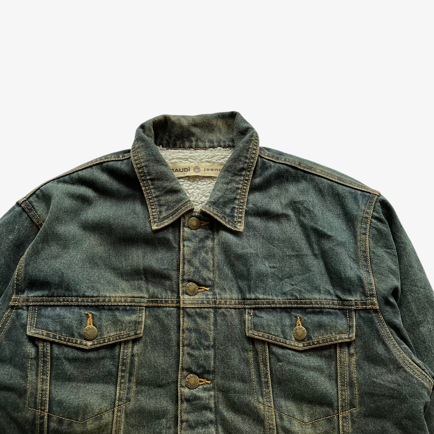 Vintage Y2K Mens Gaudi Jeans Denim Jacket Collar - Casspios Dream