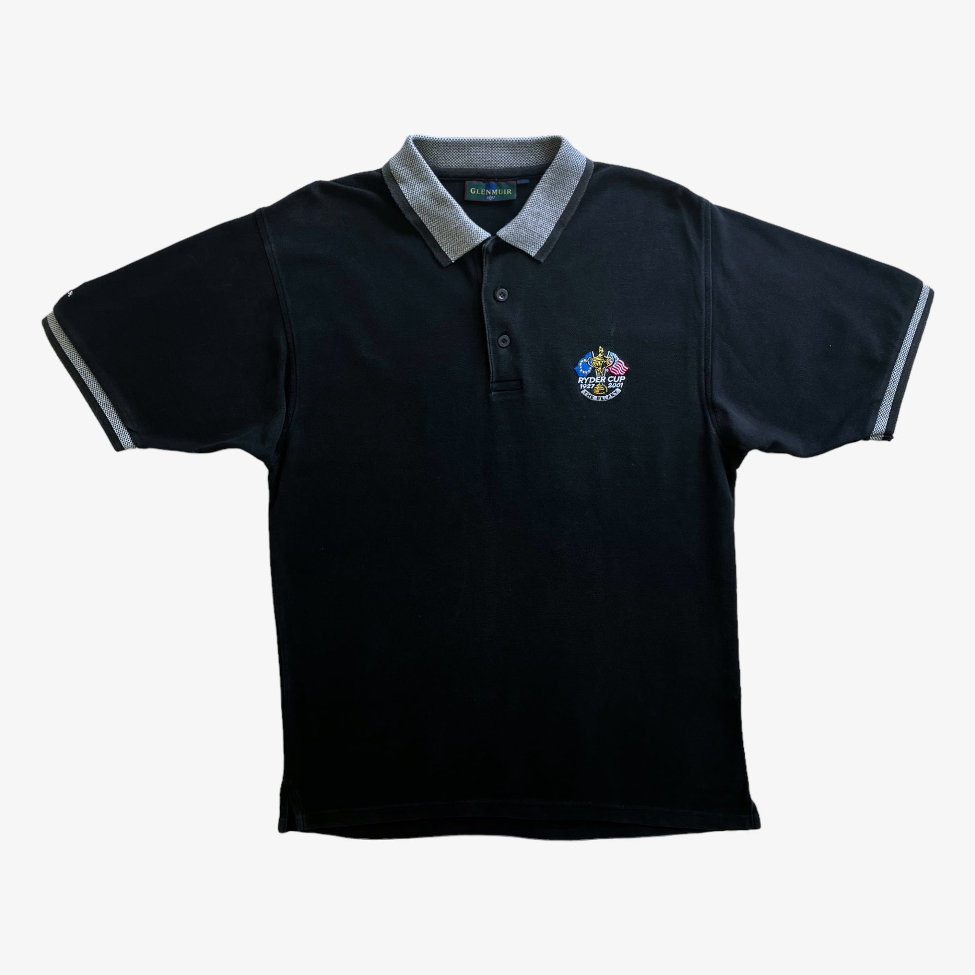 Vintage Y2K Mens Glenmuir 2001 Ryder Cup Black Polo Shirt - Casspios Dream