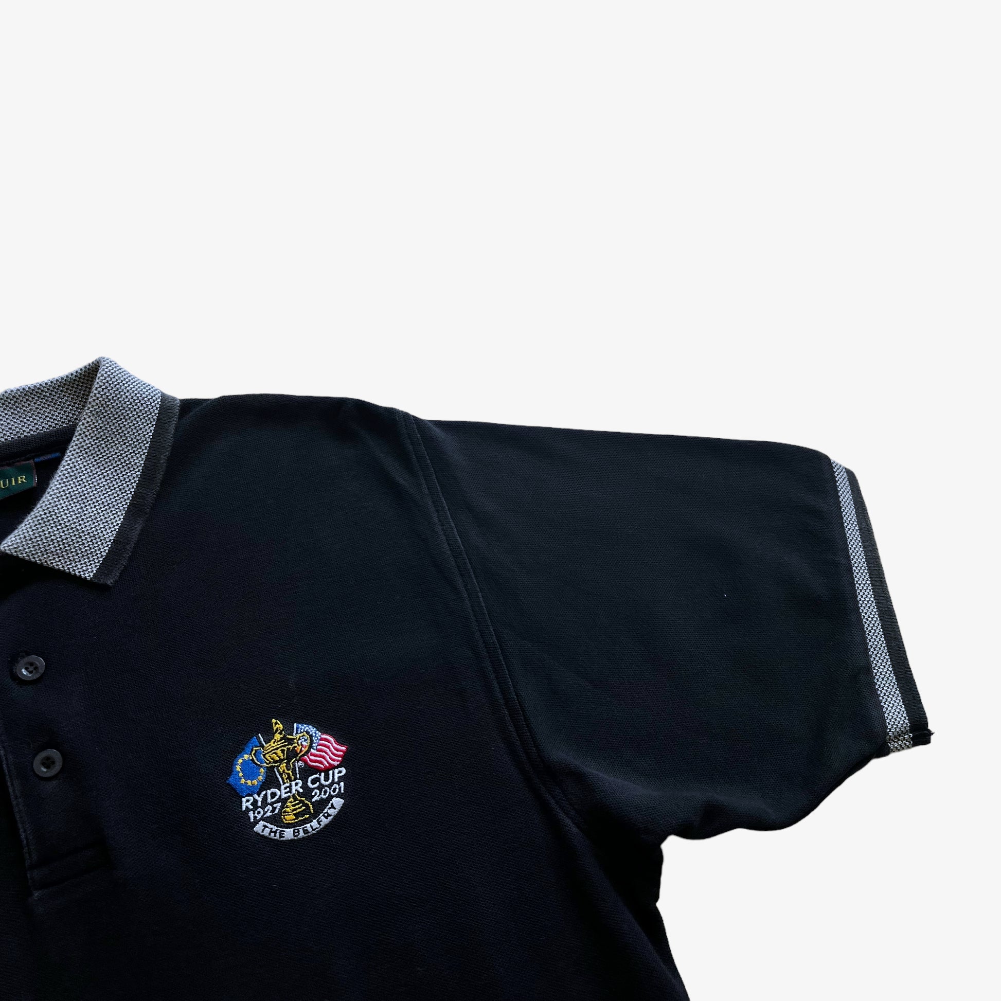 Vintage Y2K Mens Glenmuir 2001 Ryder Cup Black Polo Shirt Logo - Casspios Dream