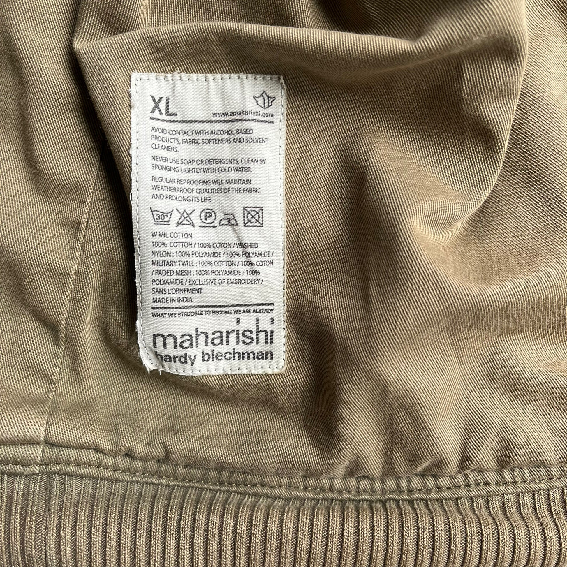 Vintage Y2K Mens Maharishi Hardy Blechman Beige Utility Jacket Inside Label - Casspios Dream