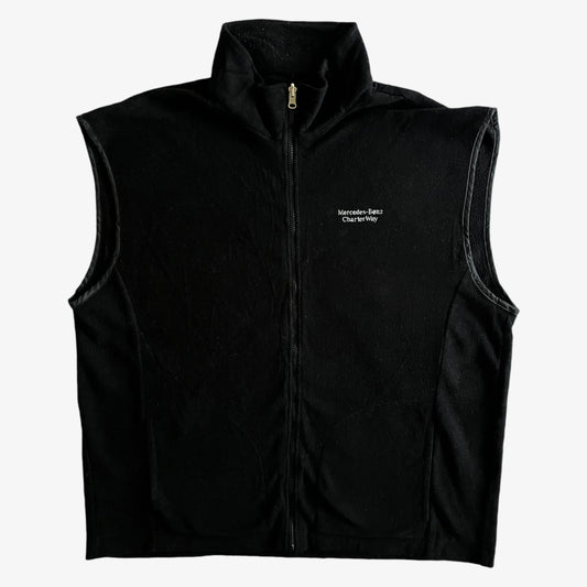 Vintage Y2K Mens Mercedes Benz Charter Way Black Gilet - Casspios Dream