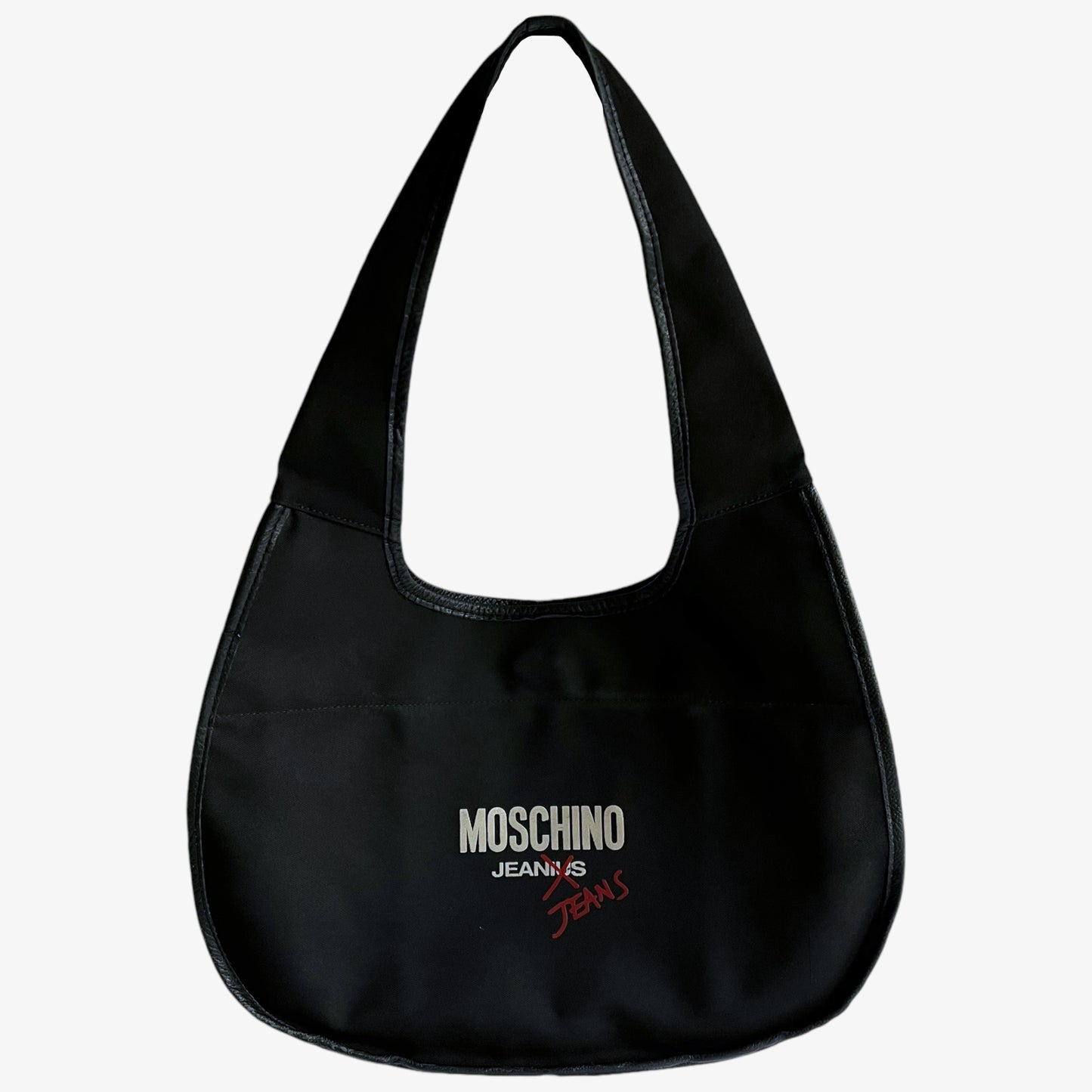 Vintage Y2K Moschino Jeans Jeanius Faded Black Tote Bag - Casspios Dream