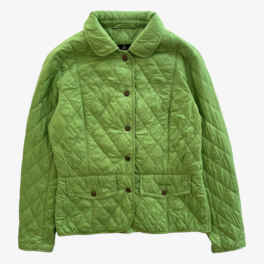 Vintage Y2K Womens Barbour Lime Green Quilted Jacket - Casspios Dream