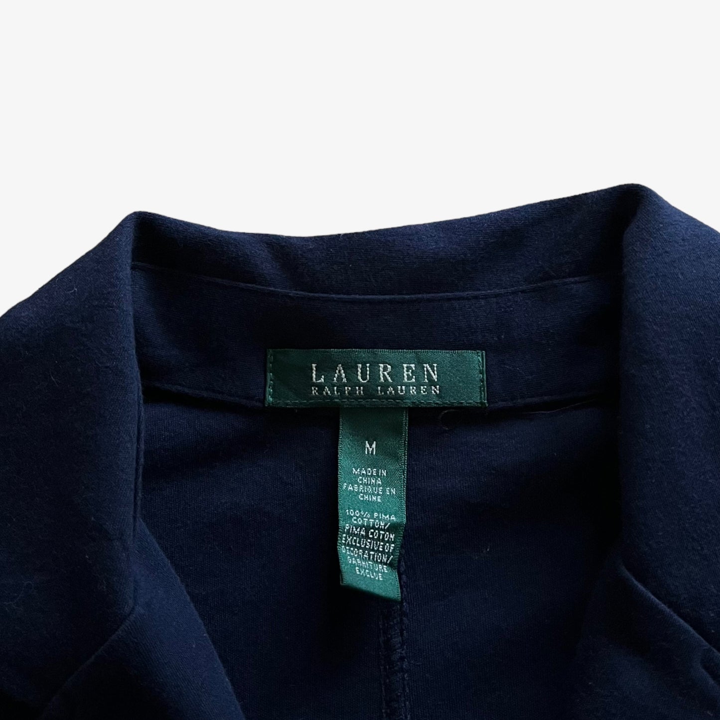 Vintage Y2K Womens Ralph Lauren Navy Blazer With Embroidered Breast Crest Label - Casspios Dream