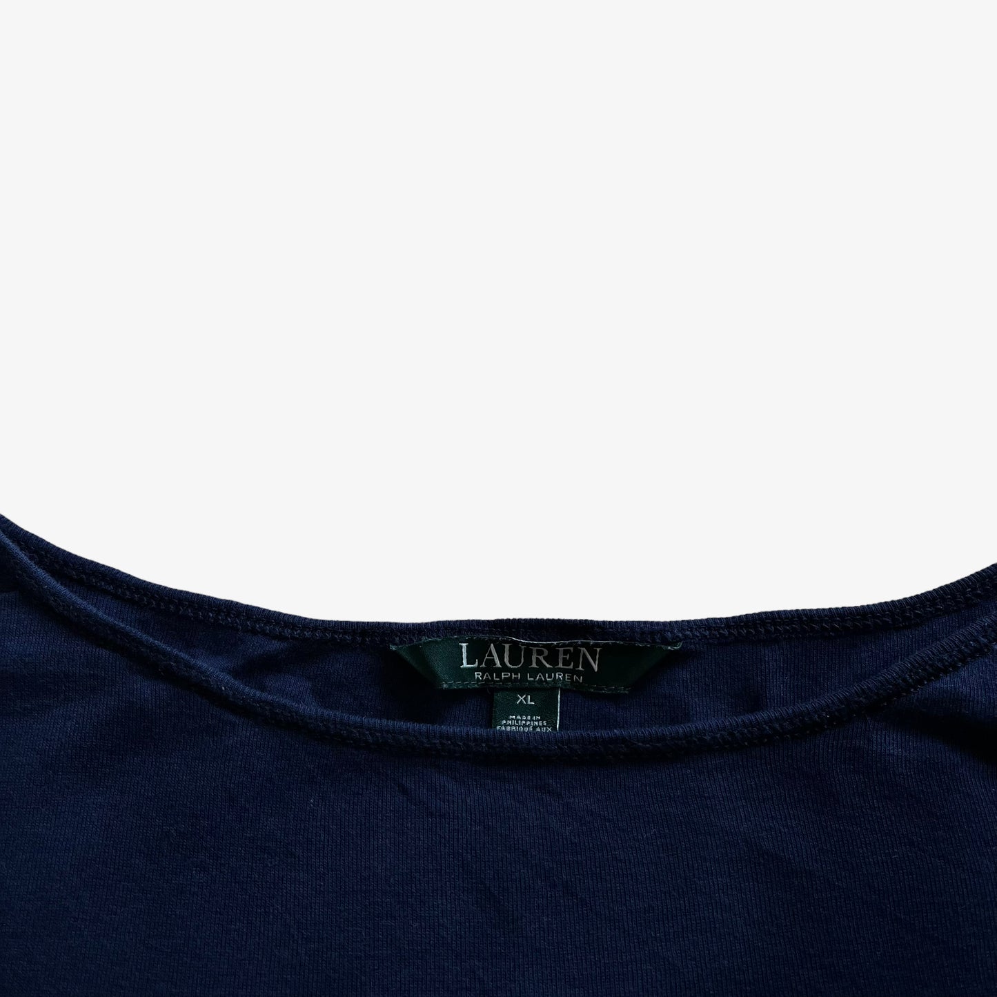 Vintage Y2K Womens Ralph Lauren Navy Top With Shoulder Embroidery Label - Casspios Dream