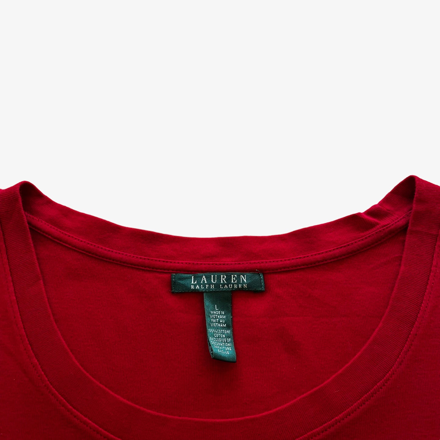 Vintage Y2K Womens Ralph Lauren Red Long Sleeve Top With Breast Logo Label - Casspios Dream