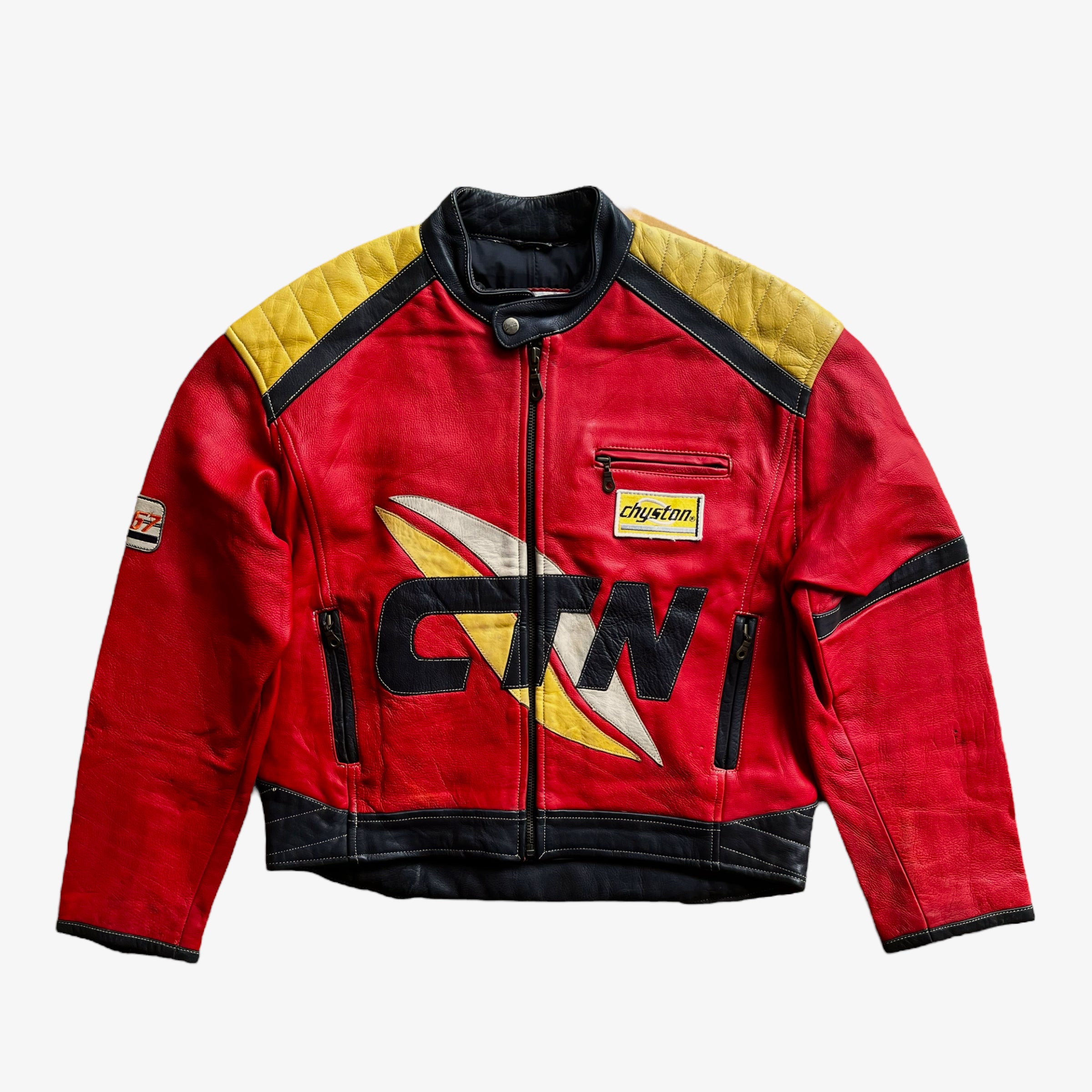 Leather racing cheap jacket