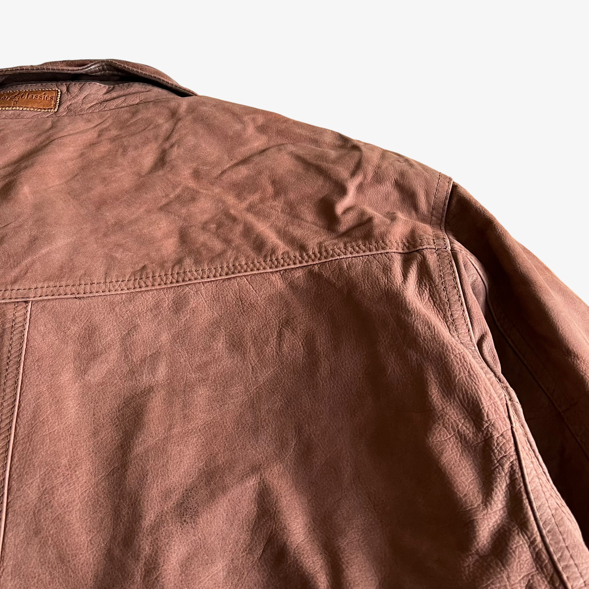 Vintage 1980s Marlboro Classics Red Leather Jacket Back Wear - Casspios Dream