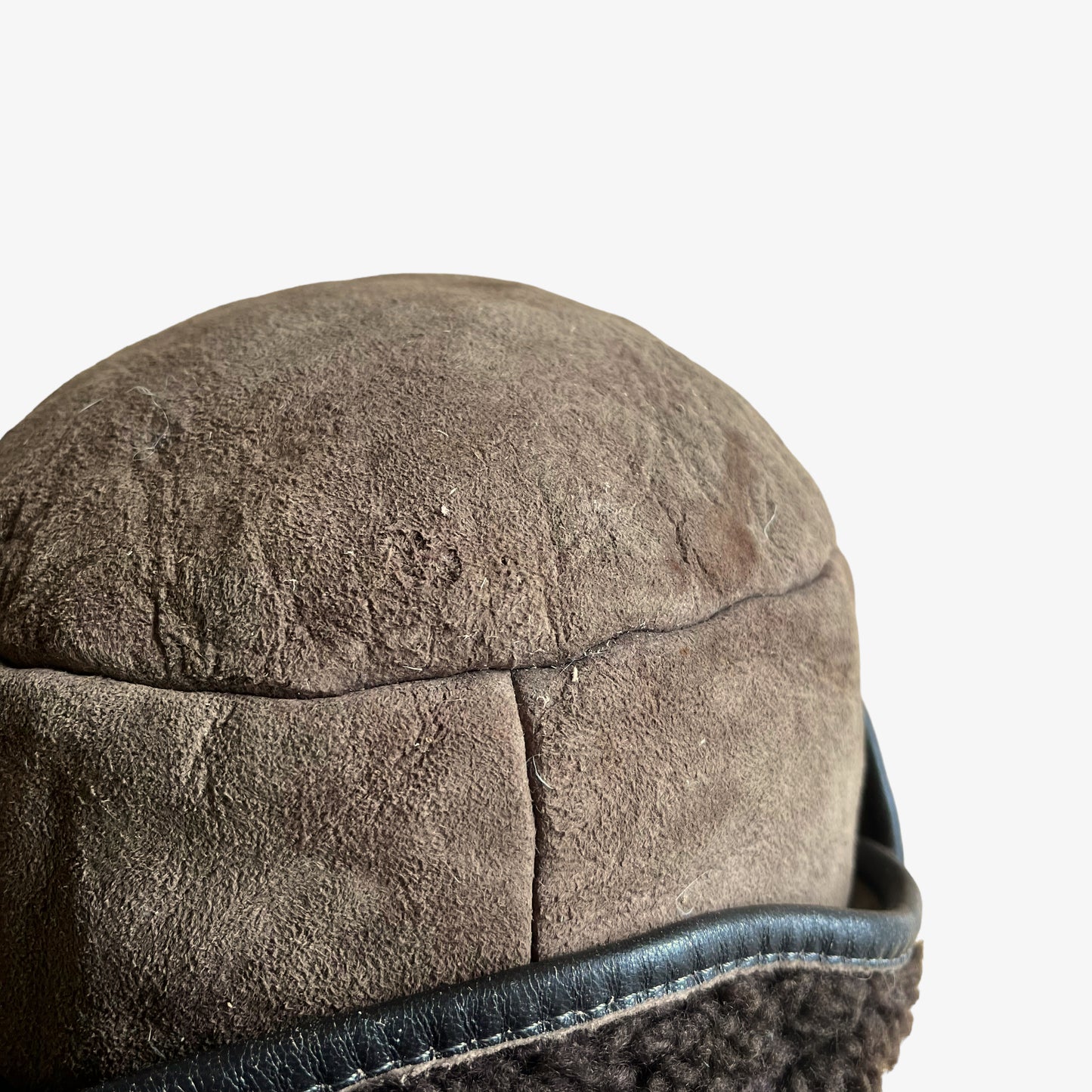 Vintage 80s Sheepskin Leather Suede Hat Wear - Casspios Dream