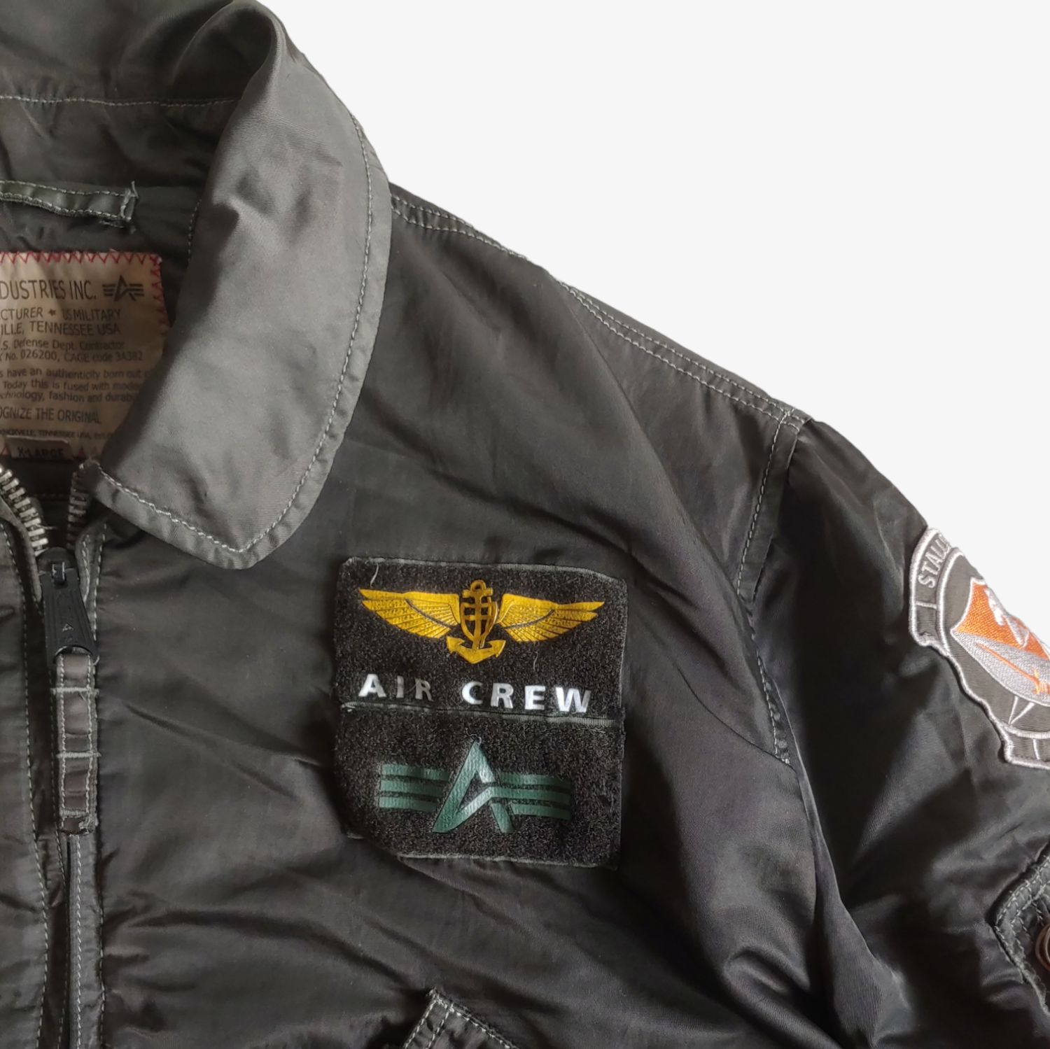 Vintage 90s Alpha Industries Air Crew Bomber Jacket Patches - Casspios Dream