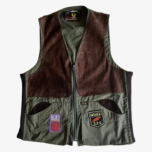 Vintage 90s Belstaff Green Utility Shooting Vest Gilet - Casspios Dream