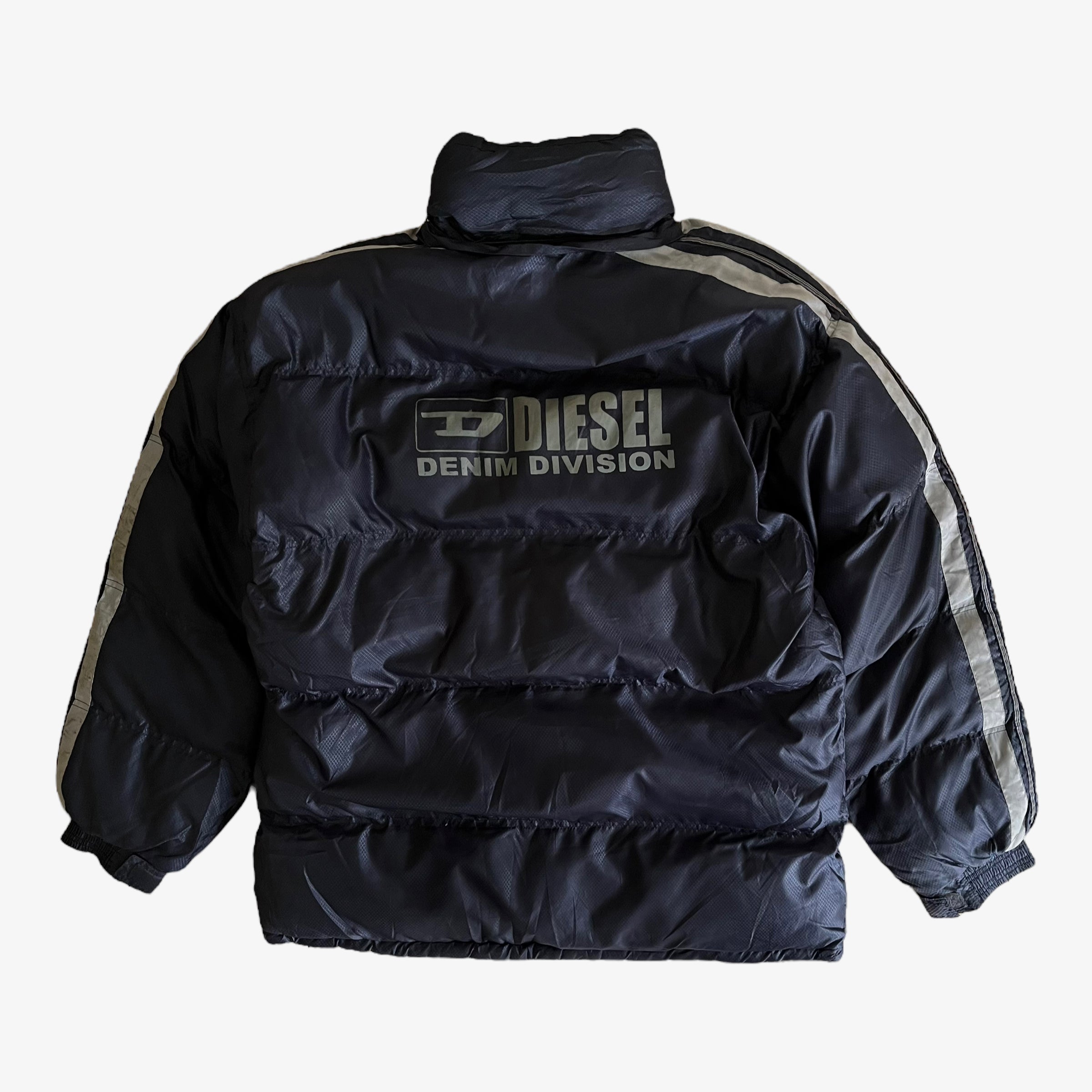 Diesel Denim Division Puffer Jacket With Back Spell Out