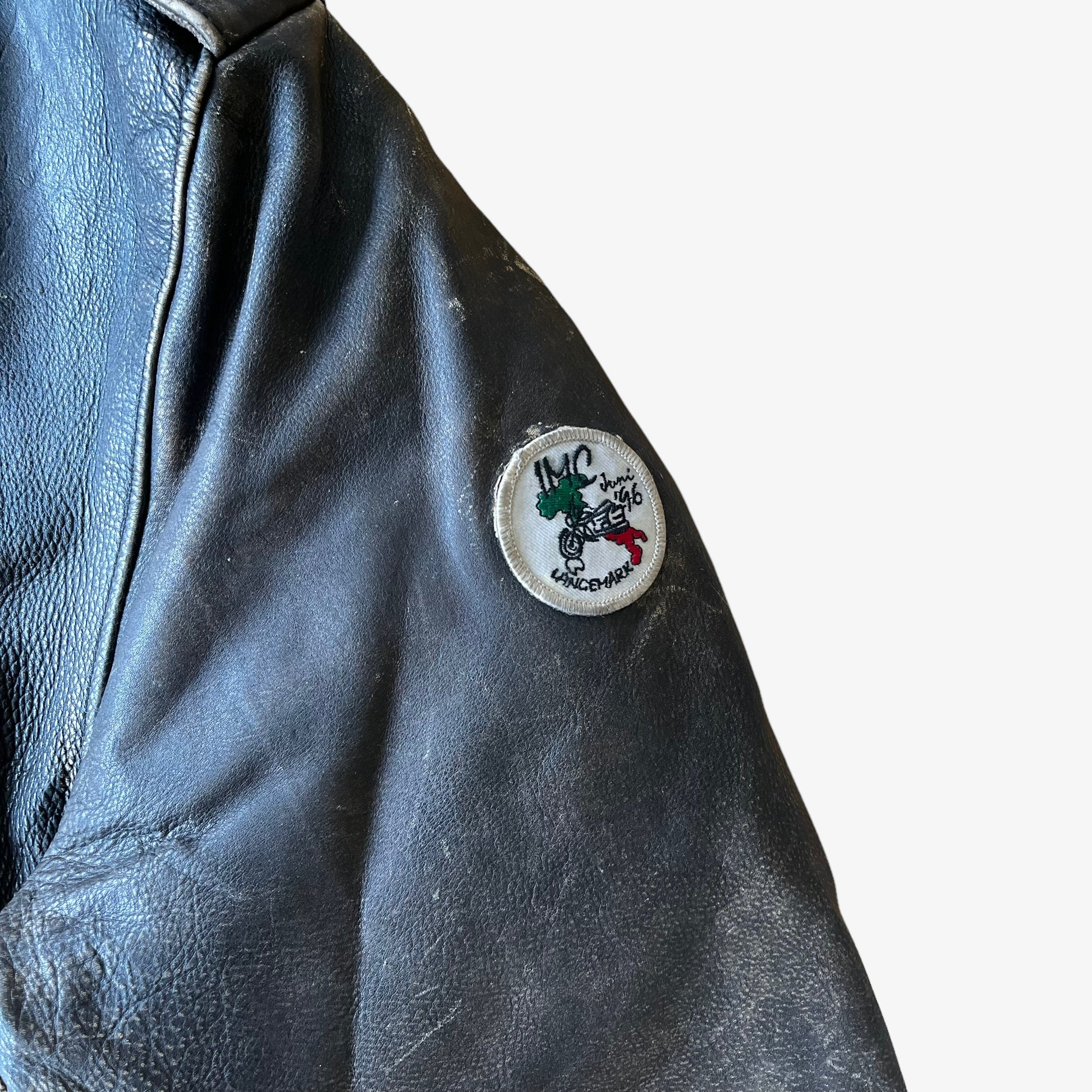 Vintage 90s Erikson Paris Brown Leather Pilot Jacket Badge - Casspios Dream