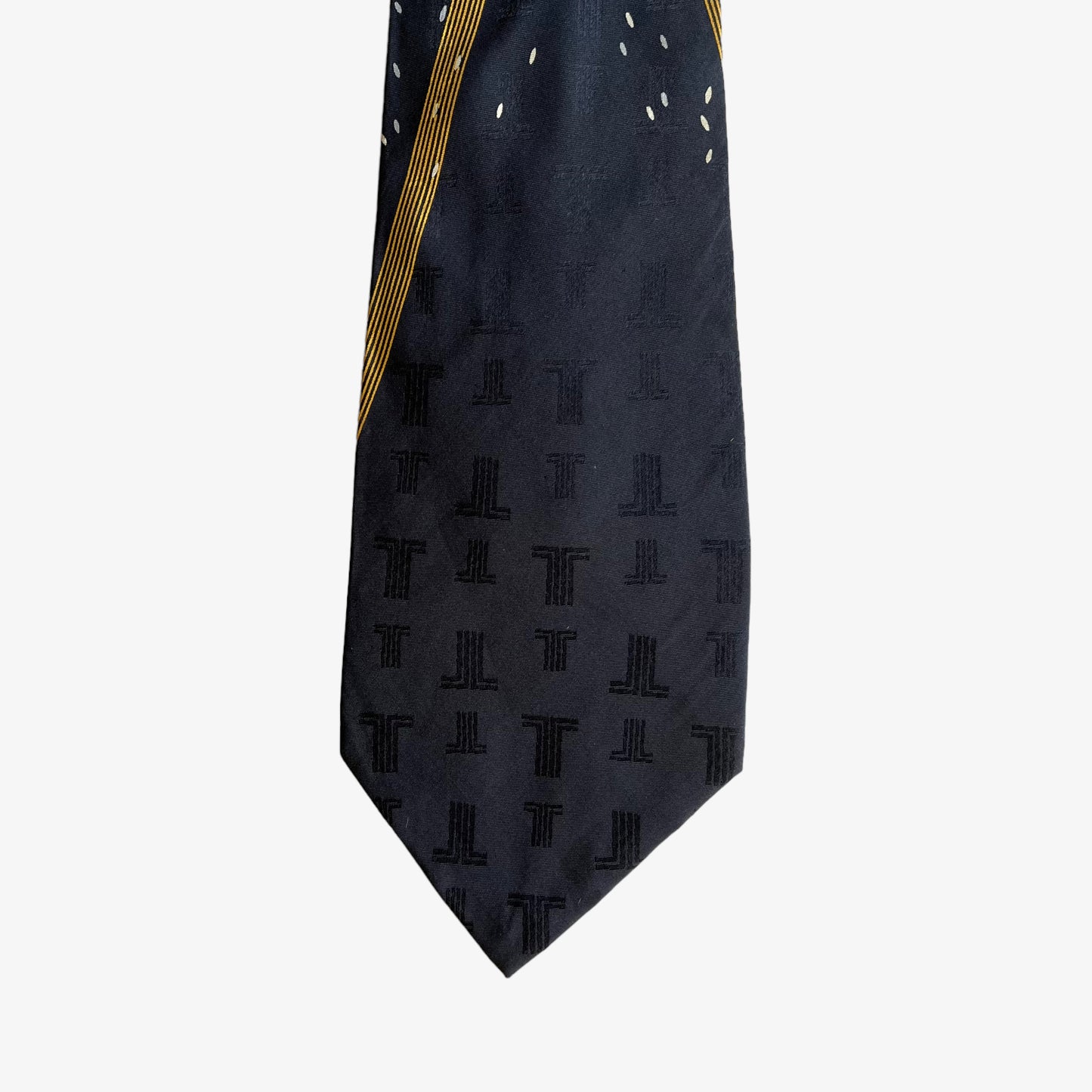 Vintage 90s Lanvin Art Deco Logo Print Silk Tie Logo - Casspios Dream