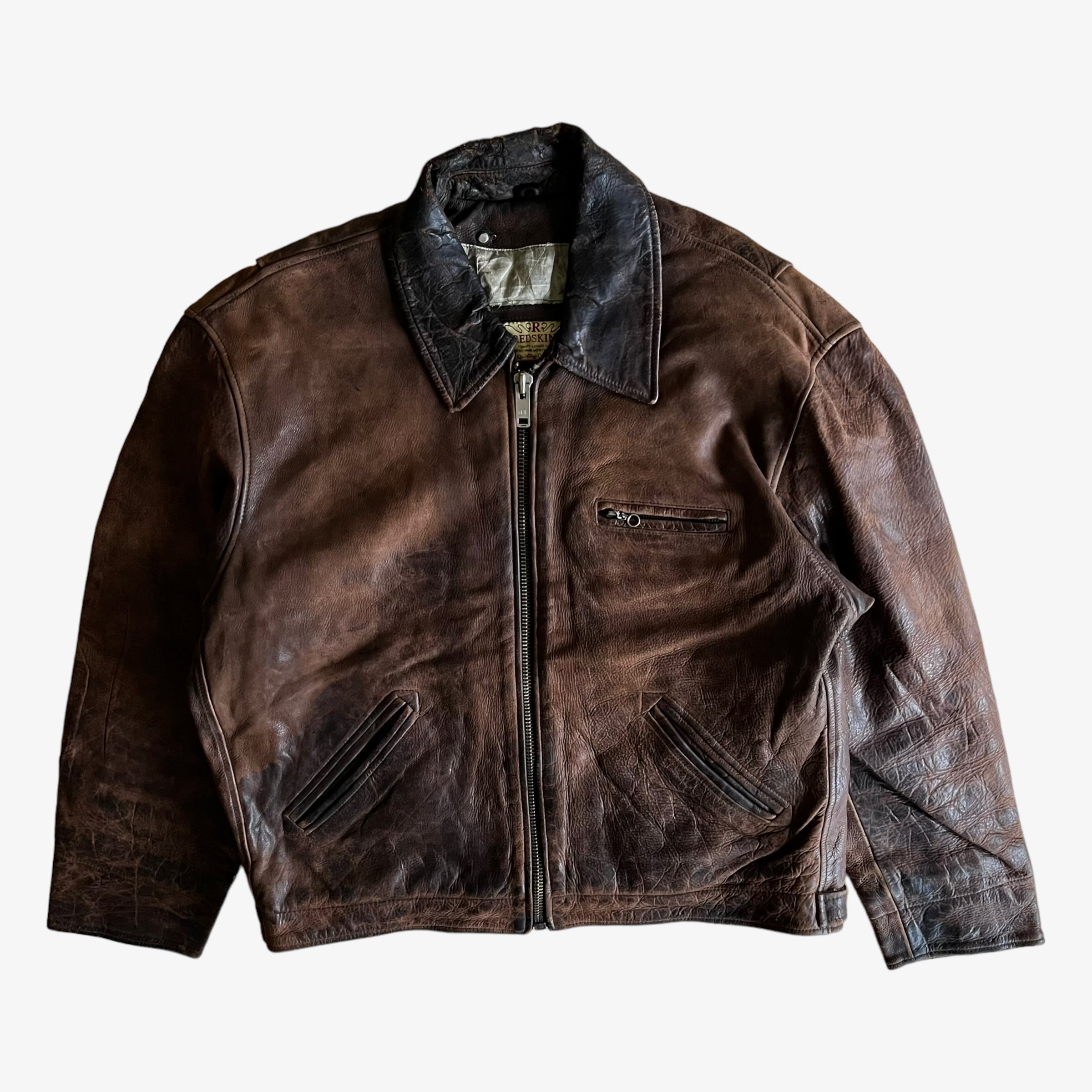 Vintage Redskins Brown Leather Jacket Casspio s Dream