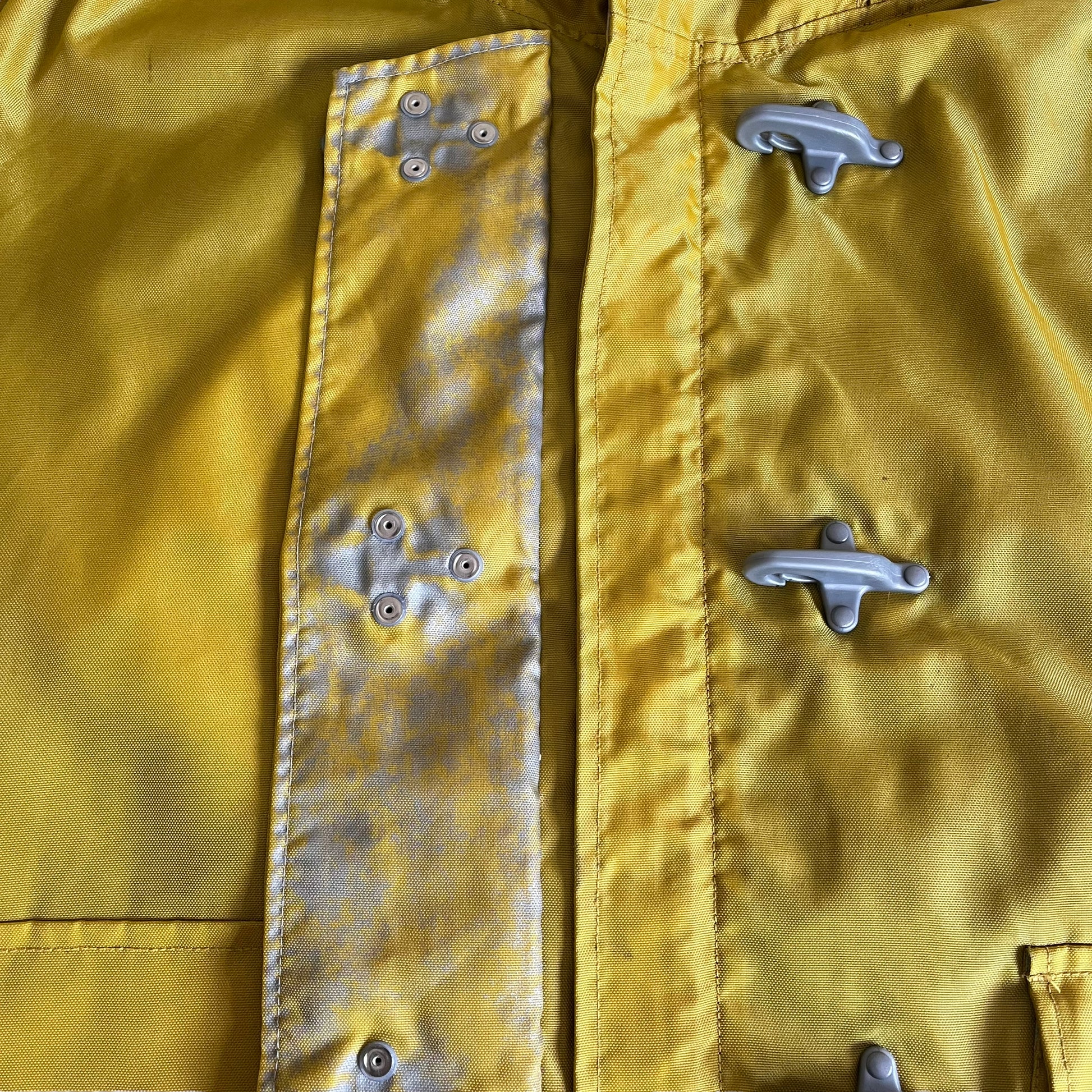 Vintage 90s Tommy Hilfiger Yellow Sailing Gear Jacket With Hook Fasteners Wear - Casspios Dream