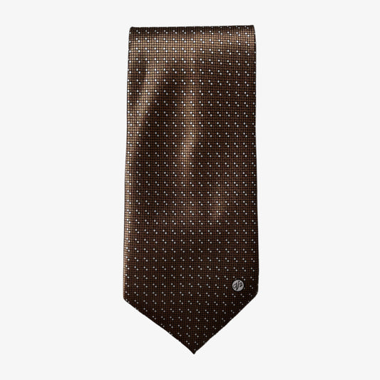 Vintage 90s Versace V2 Brown Abstract Check Silk Tie - Casspios Dream