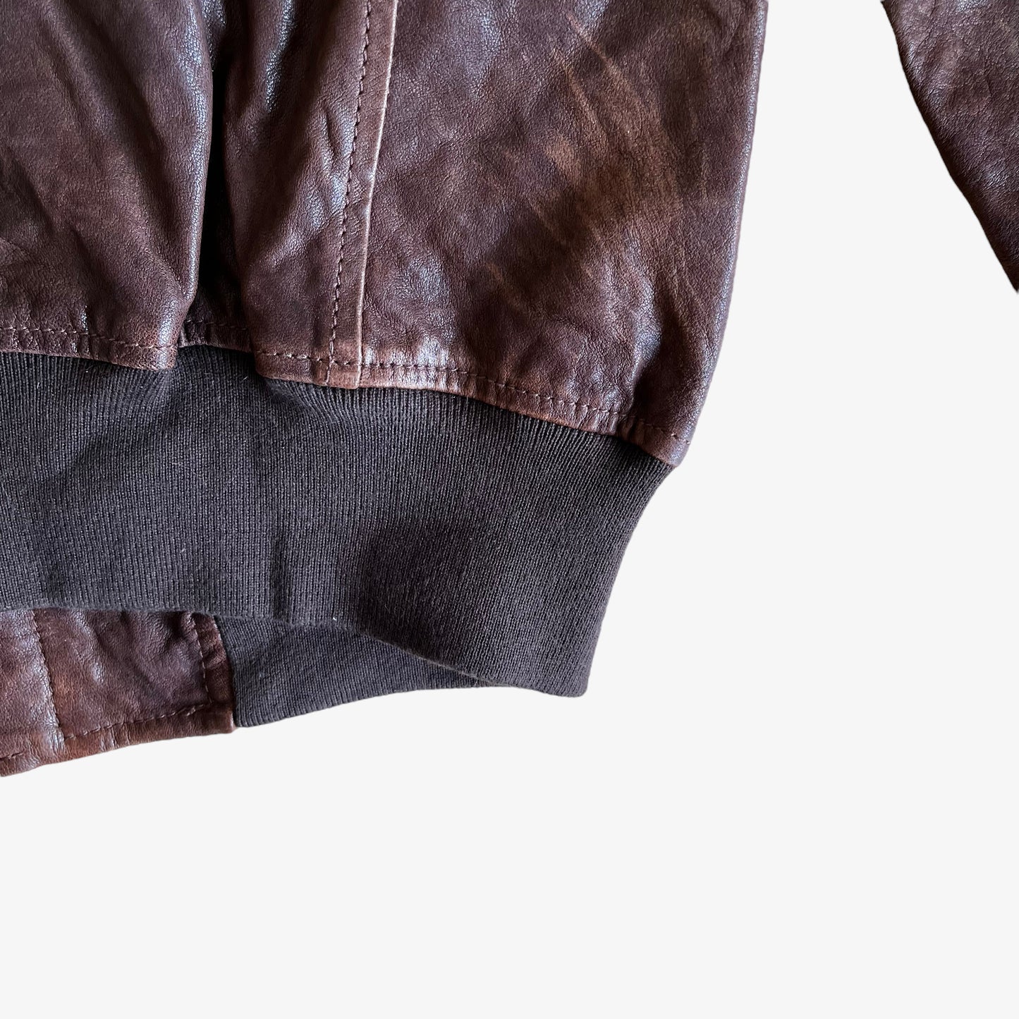 Vintage 90s Womens Polo Ralph Lauren Brown Leather Jacket Hem - Casspios Dream