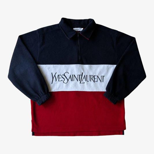 Vintage 90s Yves Saint Laurent YSL Quarter Zip Fleece - Casspios Dream