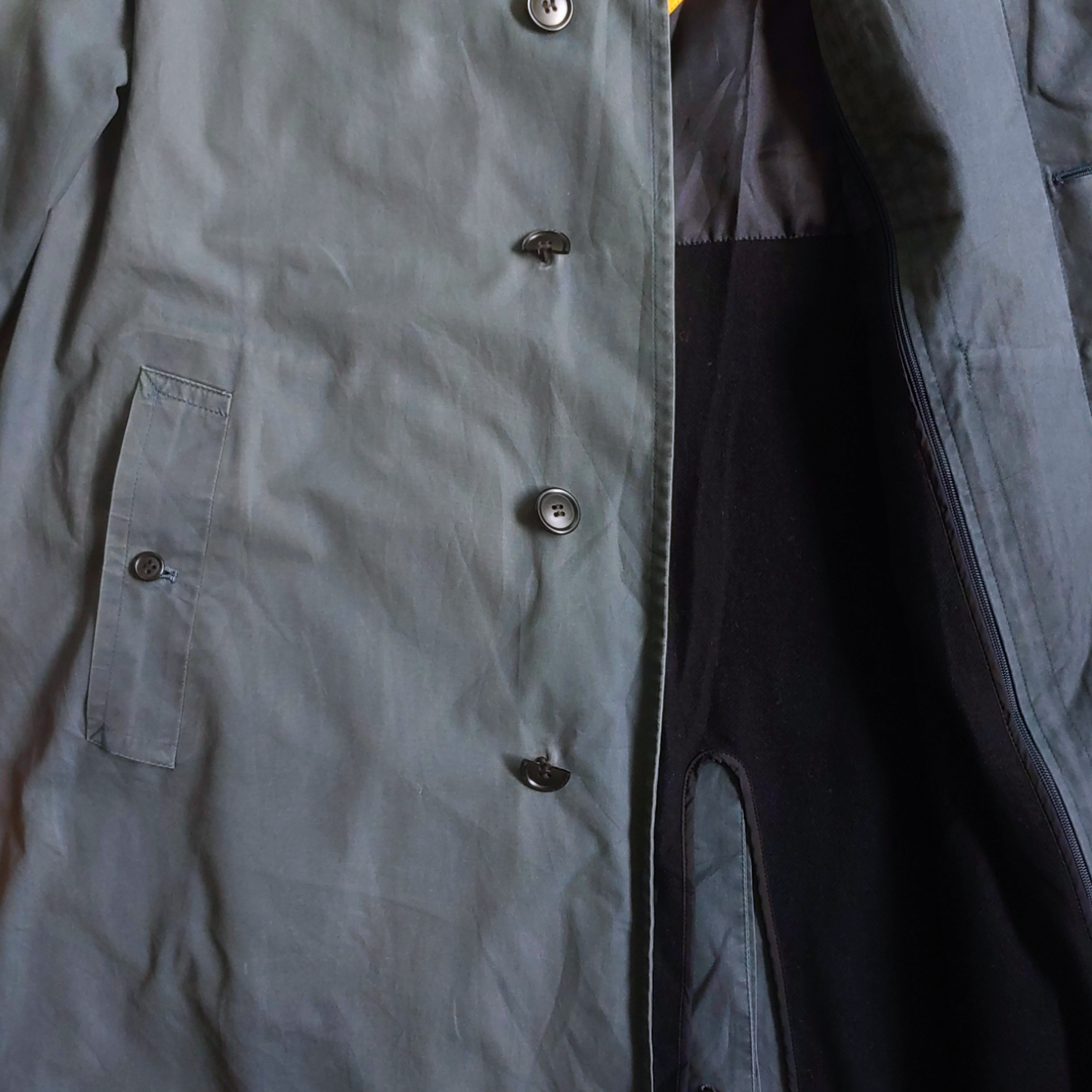 Vintage Burberry Navy Trench Coat With Nova Check Lining Buttons - Casspios Dream