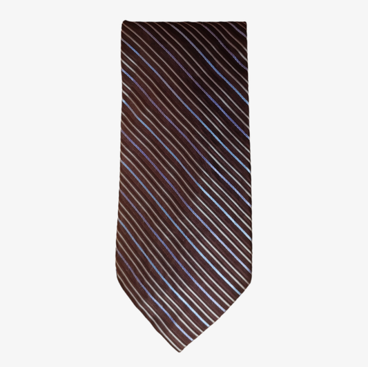 Vintage Y2K Calvin Klein Striped Silk Tie - Casspios Dream