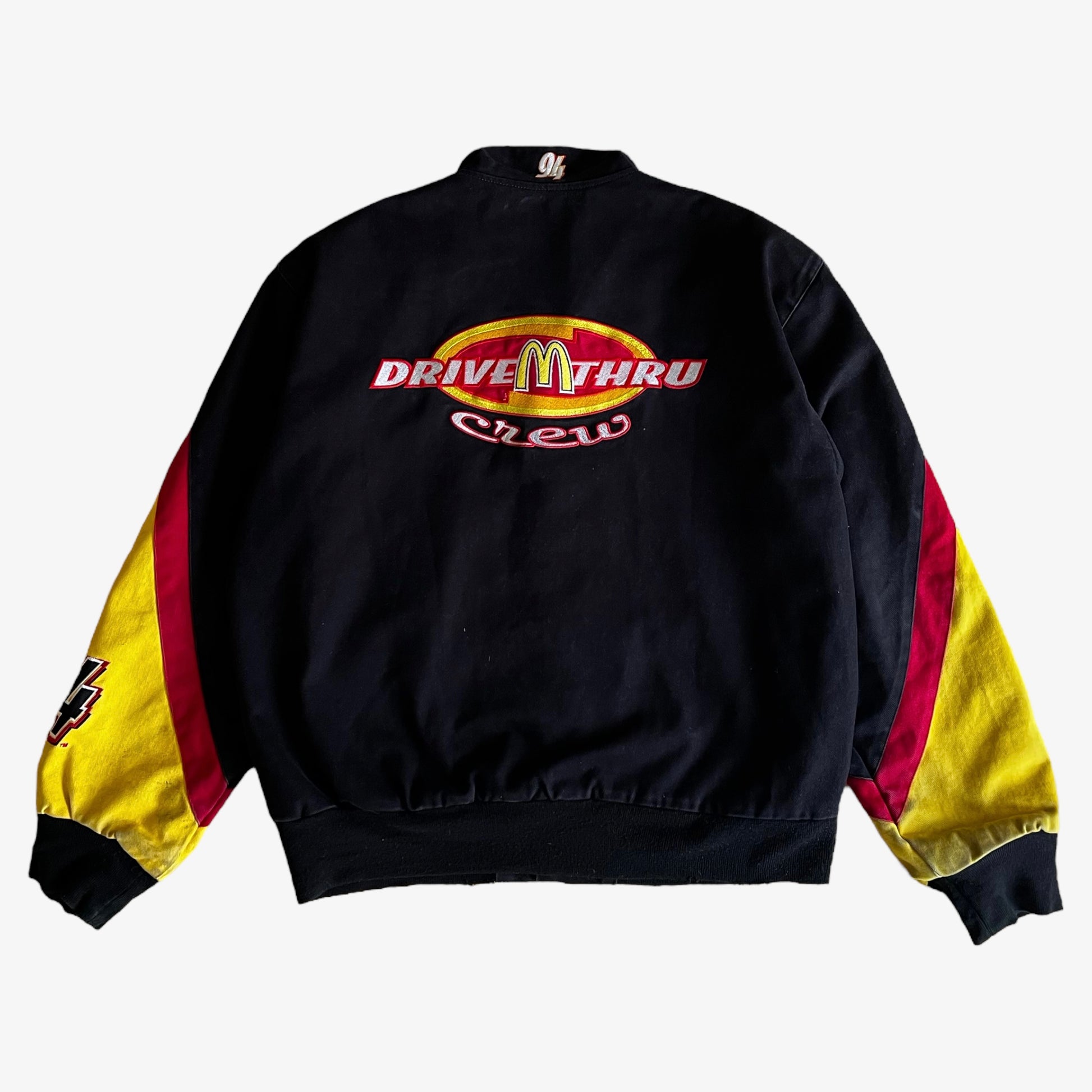 Vintage Y2K Jeff Hamilton McDonalds Drive Thru Crew Nascar Jacket Back - Casspios Dream