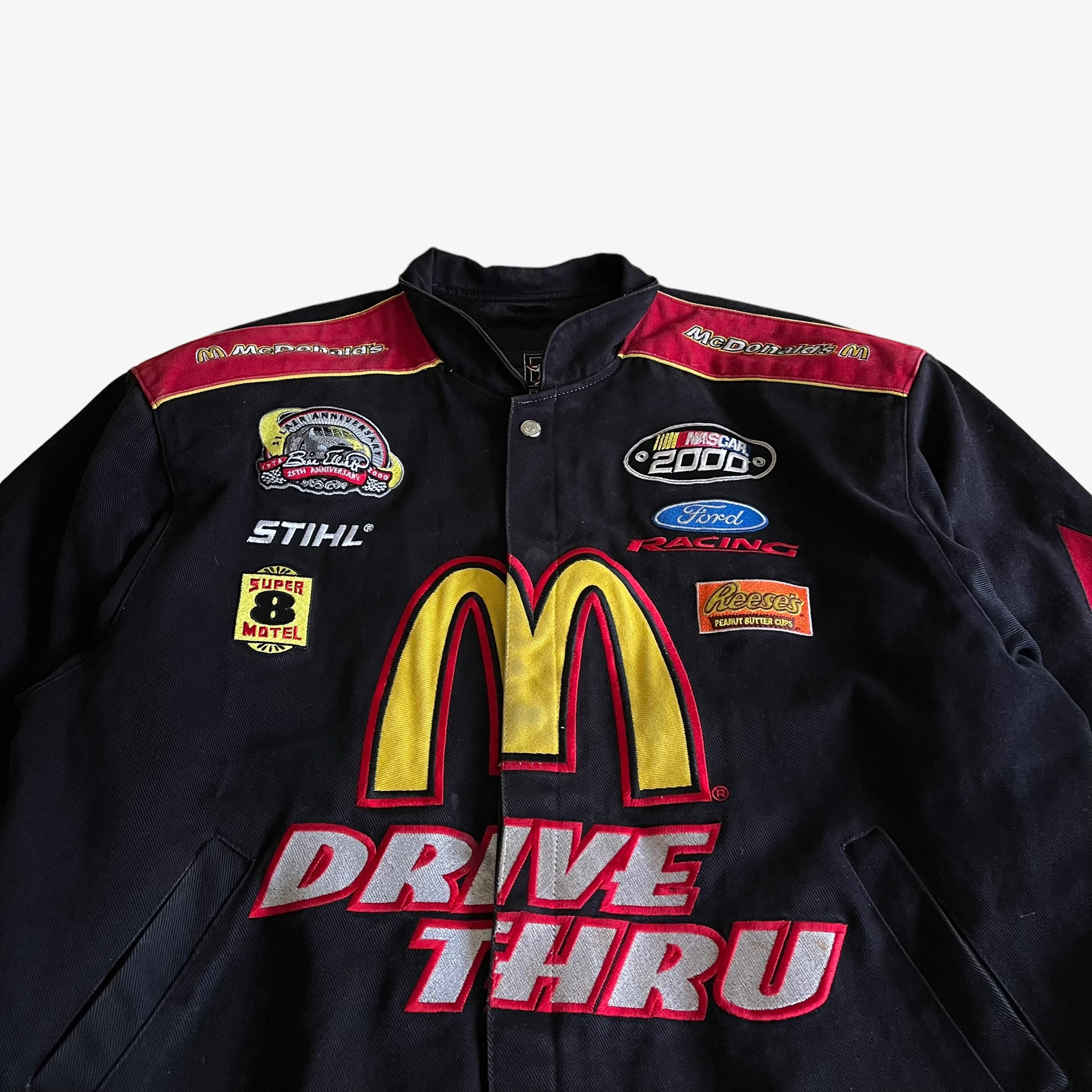 Vintage Y2K Jeff Hamilton McDonalds Drive Thru Crew Nascar Jacket Logo - Casspios Dream