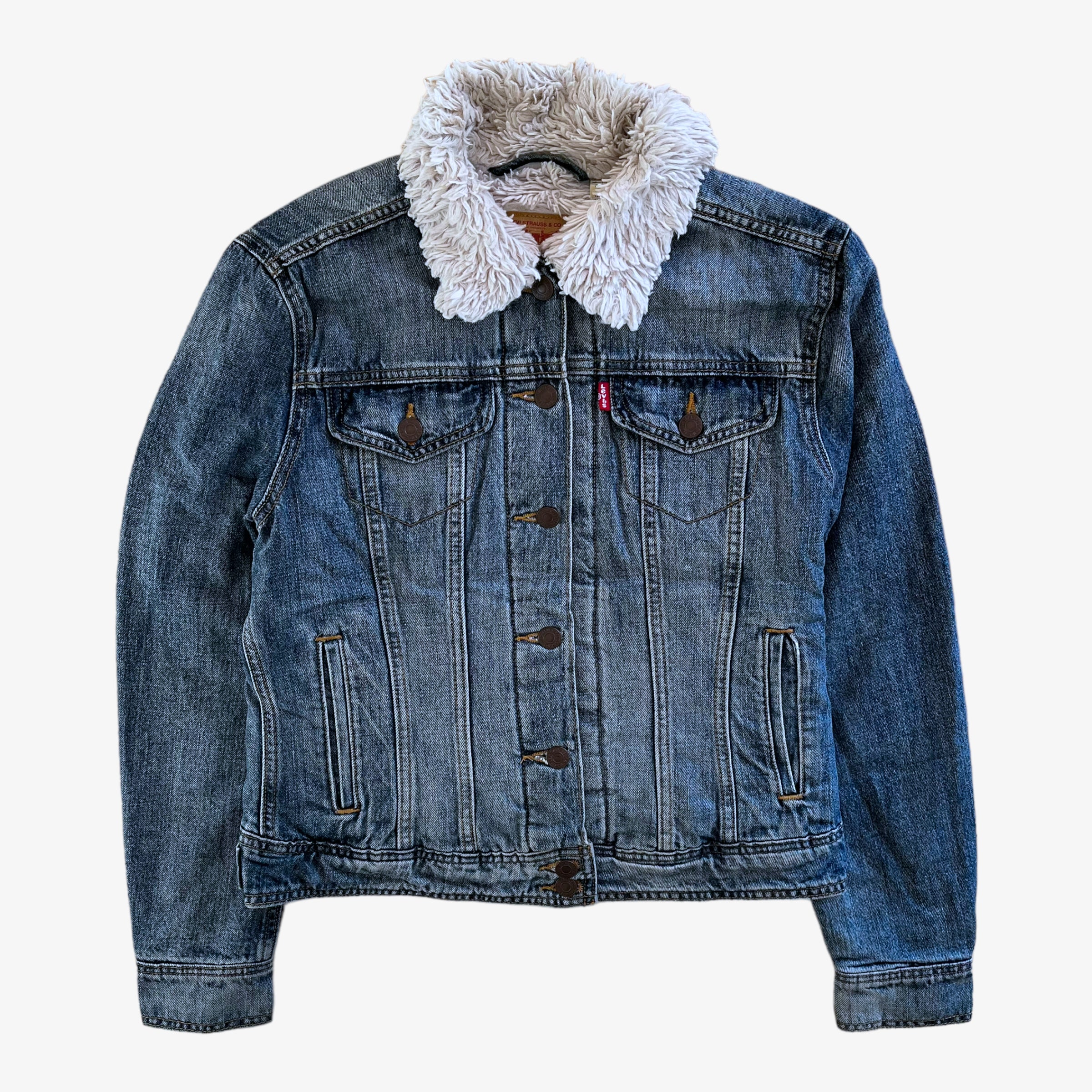 Levi's shearling clearance denim jacket womens