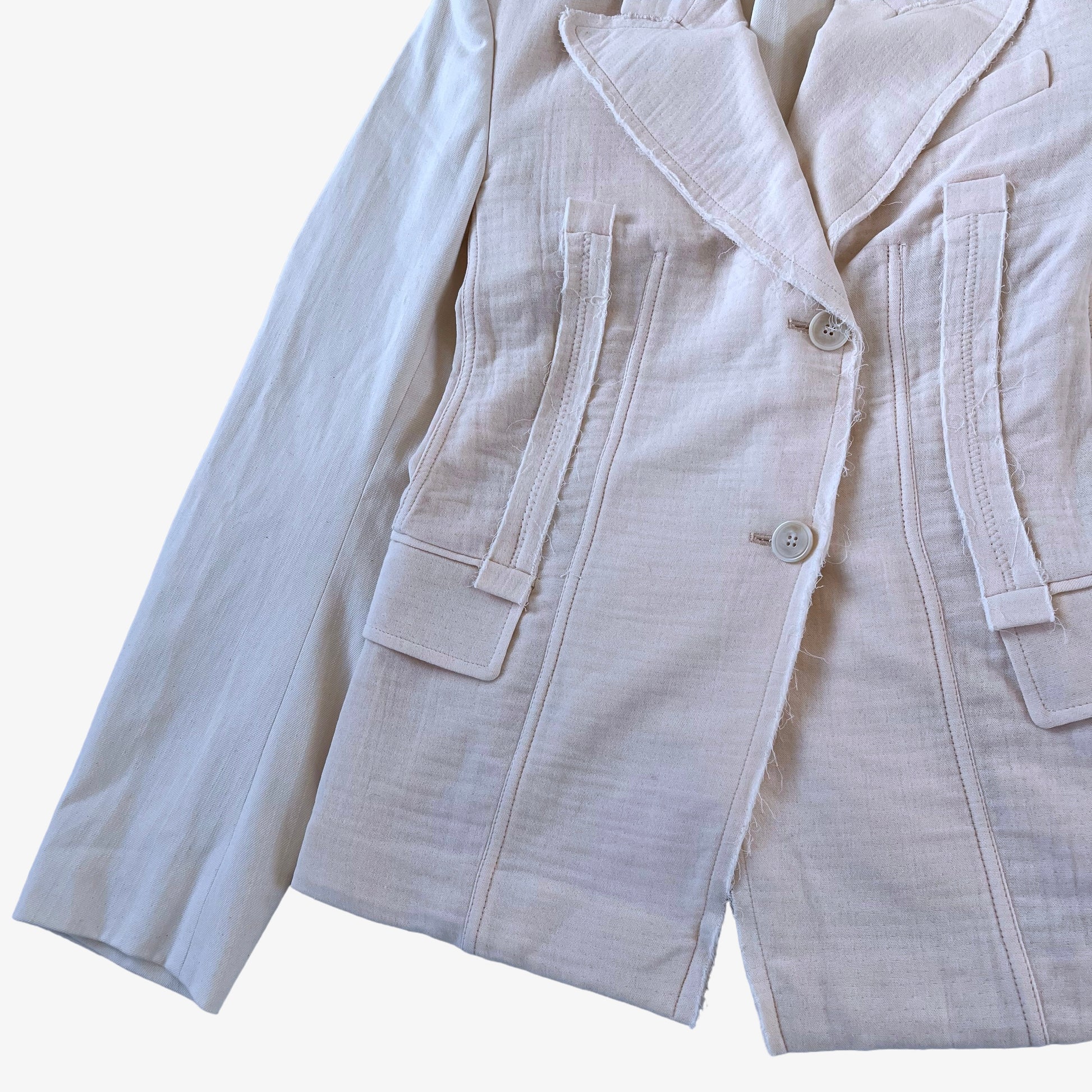 Womens Sportmax Cabina Pale Pink Blazer With Cream Sleeves And Back Fasteners Cuff - Casspios Dream